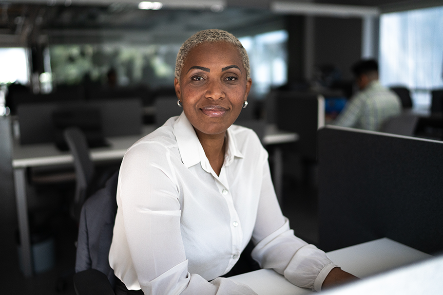 woman at desk